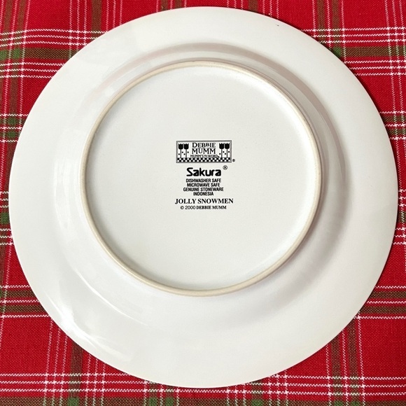 Vintage Jolly Snowman by Debbie Mumm Salad Dessert Plates Set of 4 - 8 1/4 - Picture 7 of 9